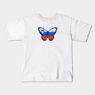 Slovenian Flag Butterfly Kids T-Shirt